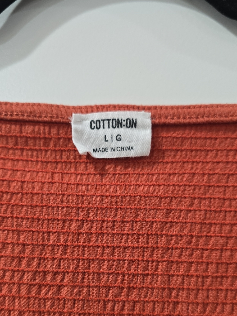 Cotton On Rust Tie-Front Scoop Neck Crop Top, Elevated Basic, Everyday Tee - Picture 3 of 7